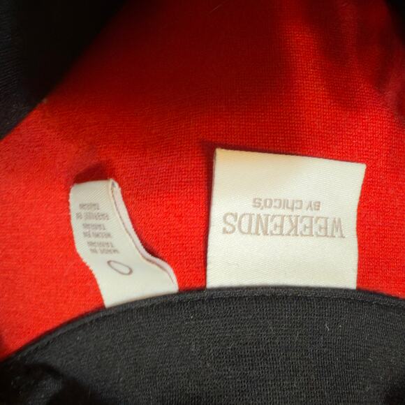 Weekends by Chico's Women's Size XS Red and Black Zip Up Vest #3404 - Picture 5 of 6